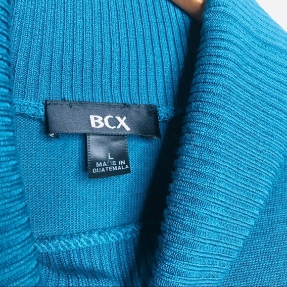 Bcx Teal Short Sleeve Turtleneck Tunic Sweater - Picture 7 of 8